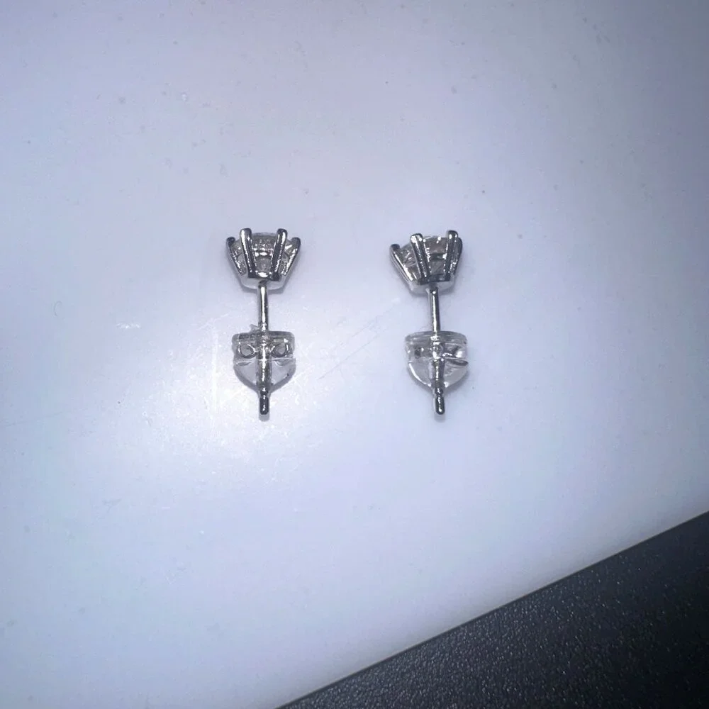 Moissanite Stud Earrings 0.5 Carat Sterling Silver